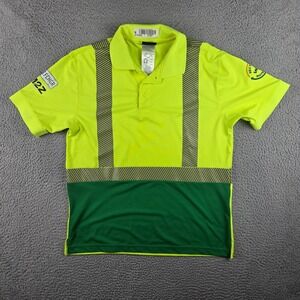 Waste Management Polo Shirt Mens Medium High Vis Short Sleeve Golf